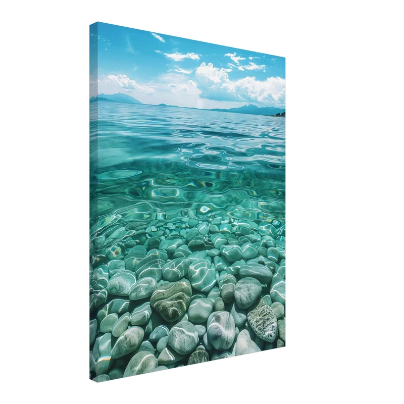 Kieselsteine im Meer Leinwandbild