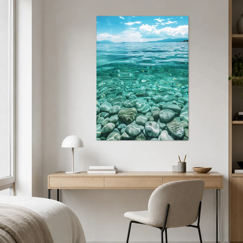 Kieselsteine im Meer Leinwandbild