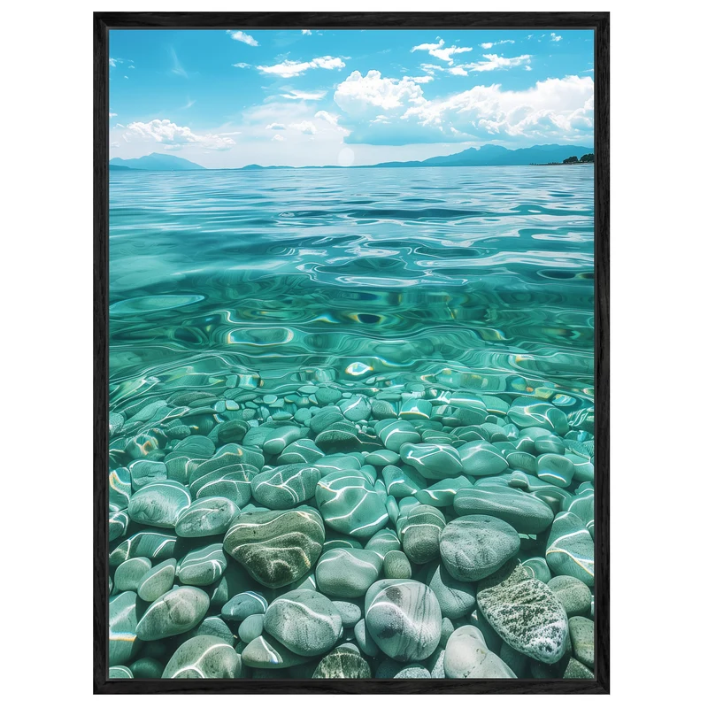 Kieselsteine im Meer Leinwandbild