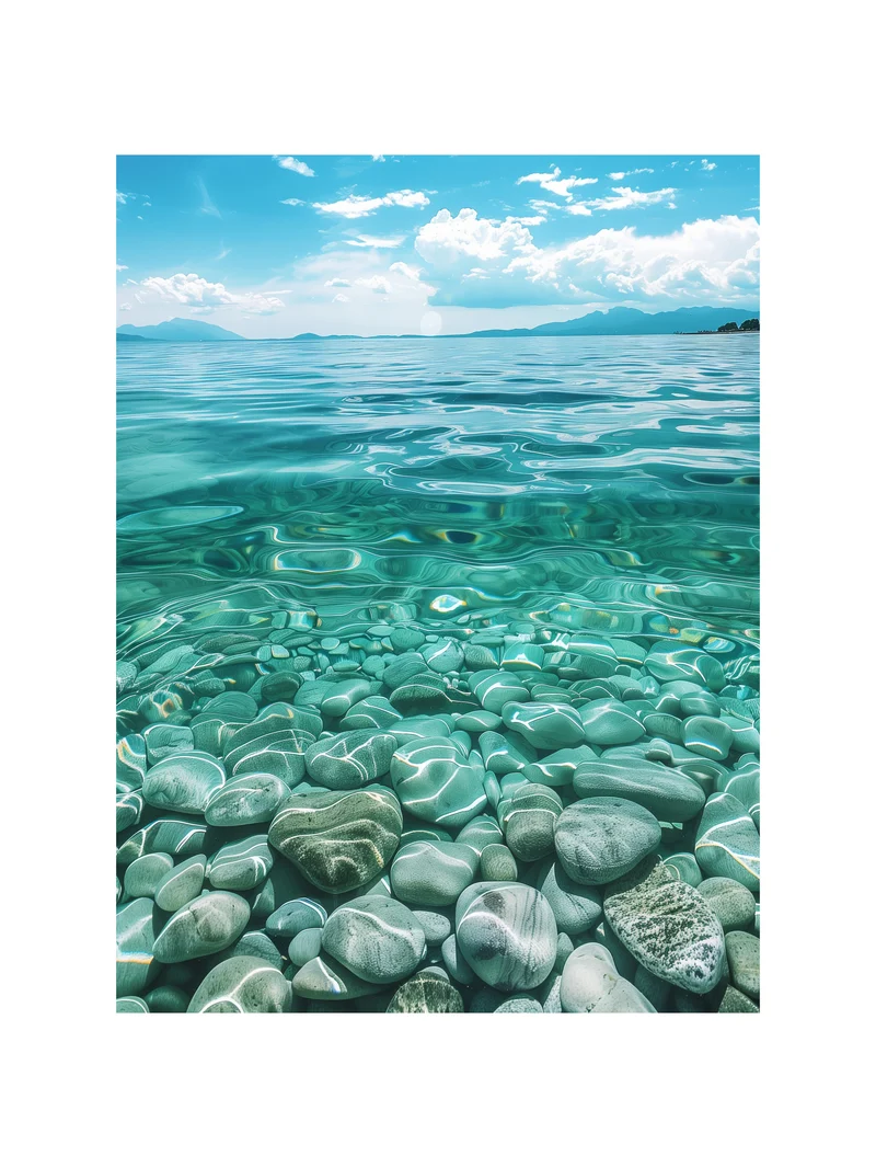Kieselsteine im Meer Poster