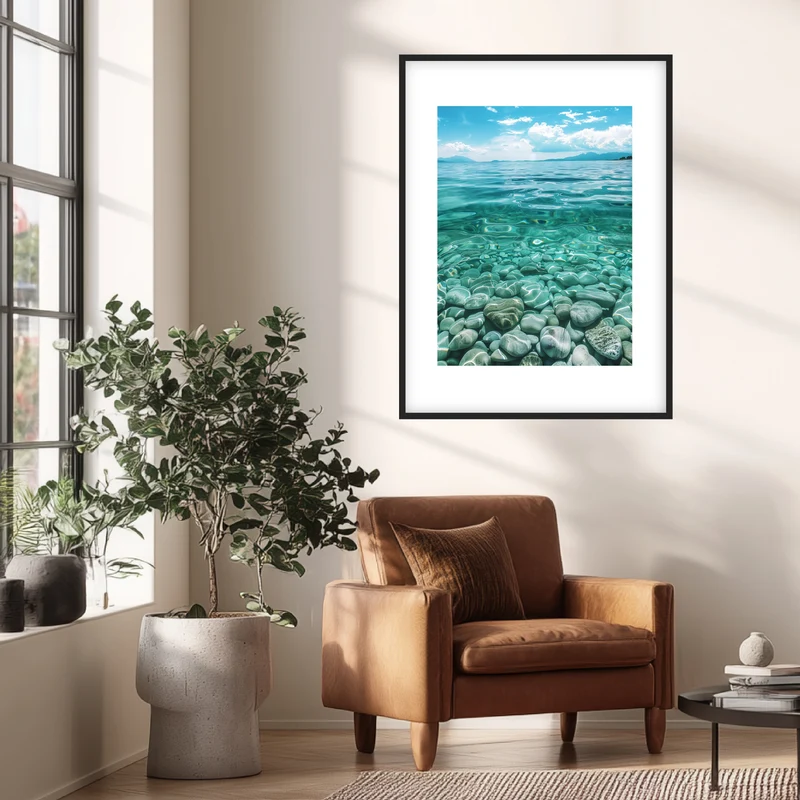 Kieselsteine im Meer Poster