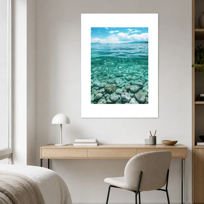 Kieselsteine im Meer Poster