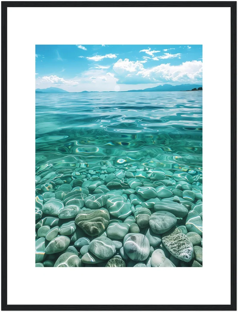 Kieselsteine im Meer Poster