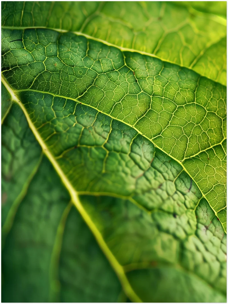 Grünes Blatt Makro Leinwandbild