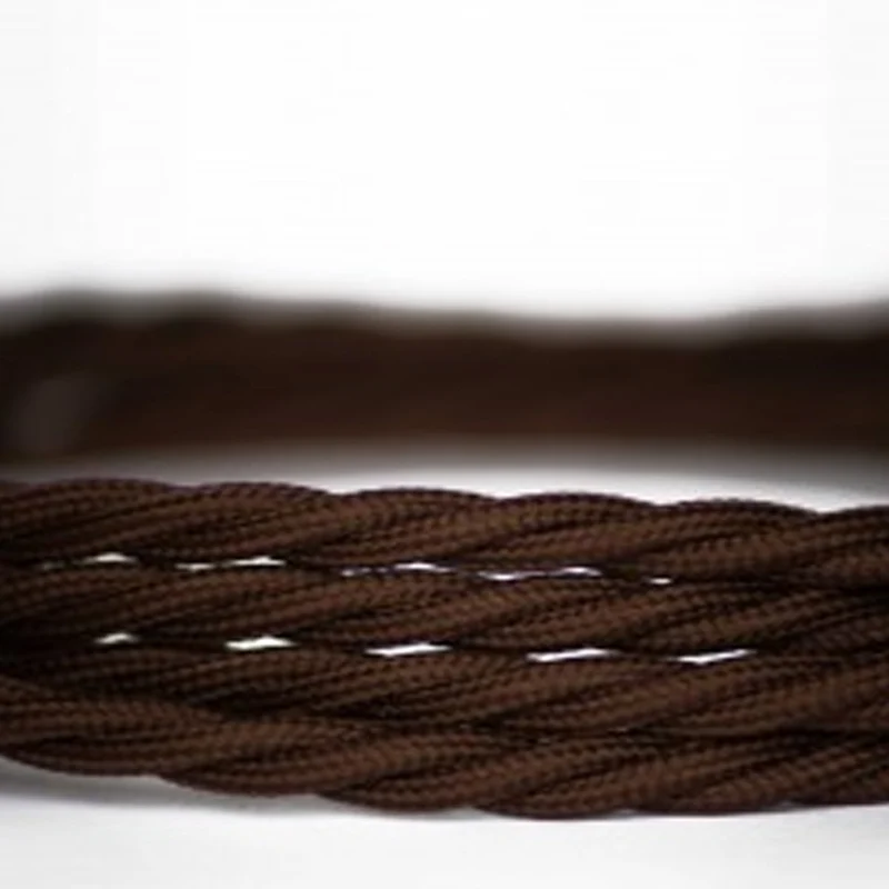 1m/5m/10m Dunkelbraunes Textilkabel 2-adrig verdrillt ~1180