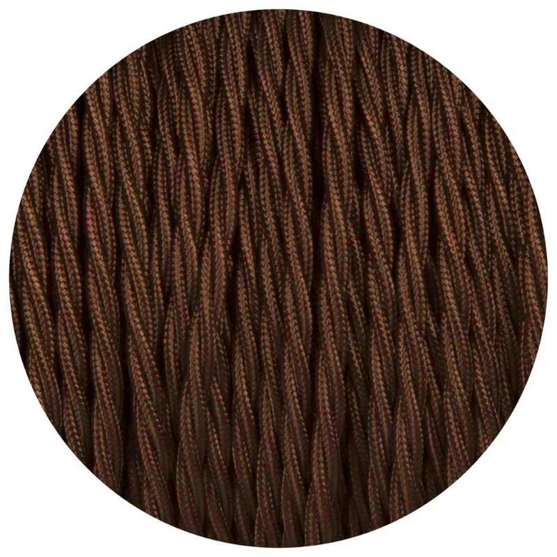 1m/5m/10m Dunkelbraunes Textilkabel 2-adrig verdrillt ~1180