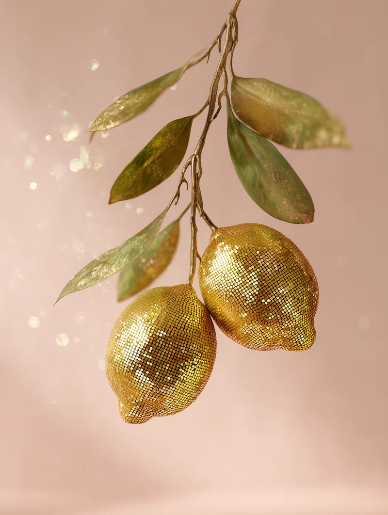 Goldene Disco-Zitronen Poster