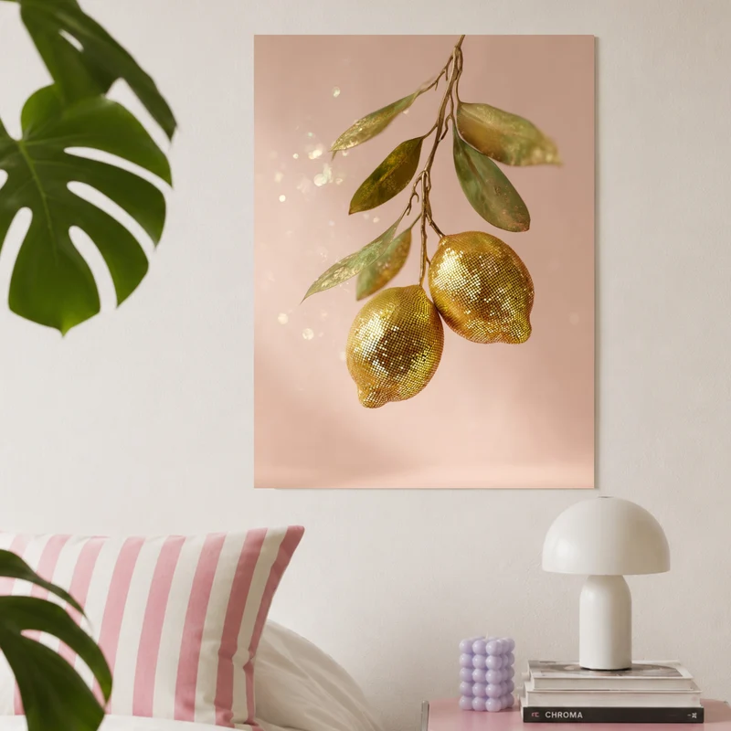 Goldene Disco-Zitronen Poster