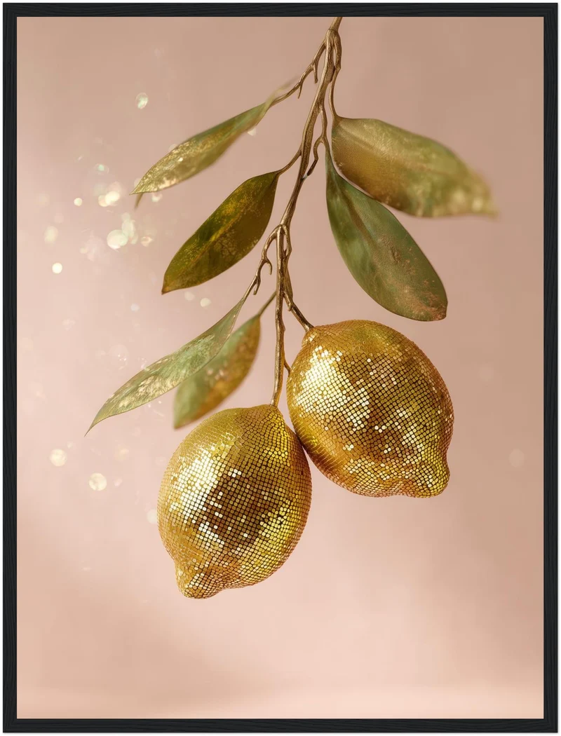 Goldene Disco-Zitronen Poster