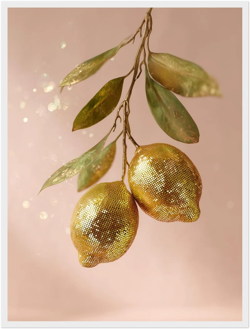 Goldene Disco-Zitronen Poster