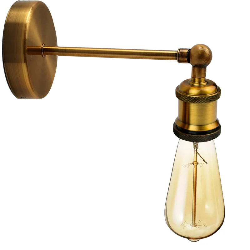 Vintage Wandleuchte Innen Verstellbar Wandlampe Metall E27 ~1309