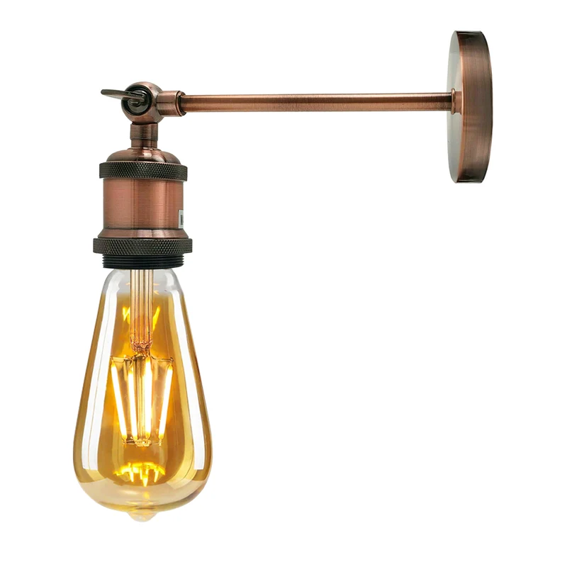 Vintage Wandleuchte Innen Verstellbar Wandlampe Metall E27 ~1309