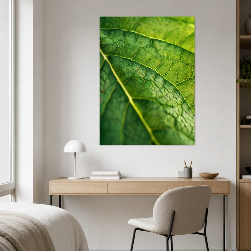Grünes Blatt Makro Poster