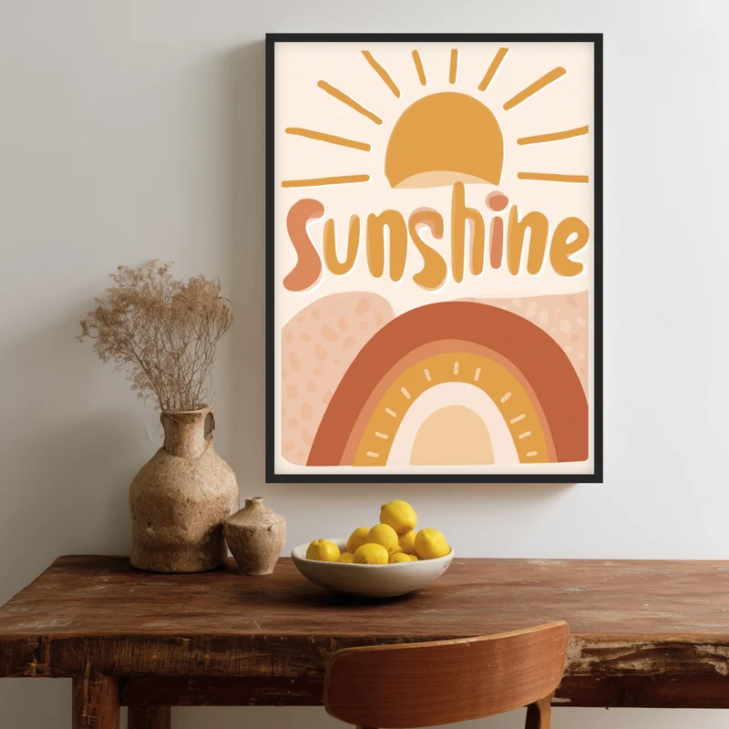 Sonne und Regenbogen Poster