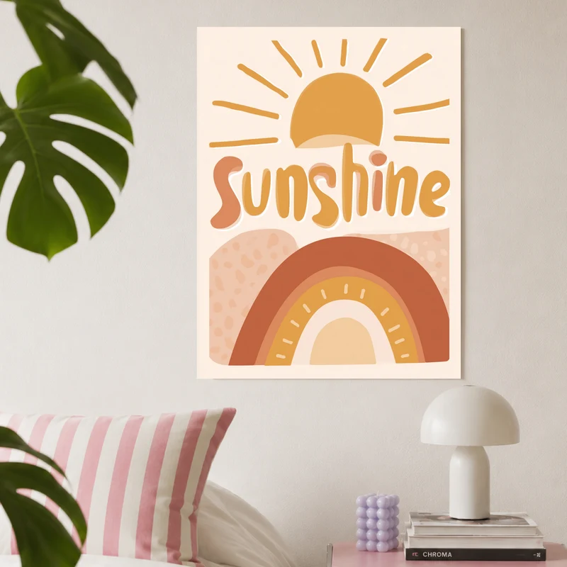Sonne und Regenbogen Poster