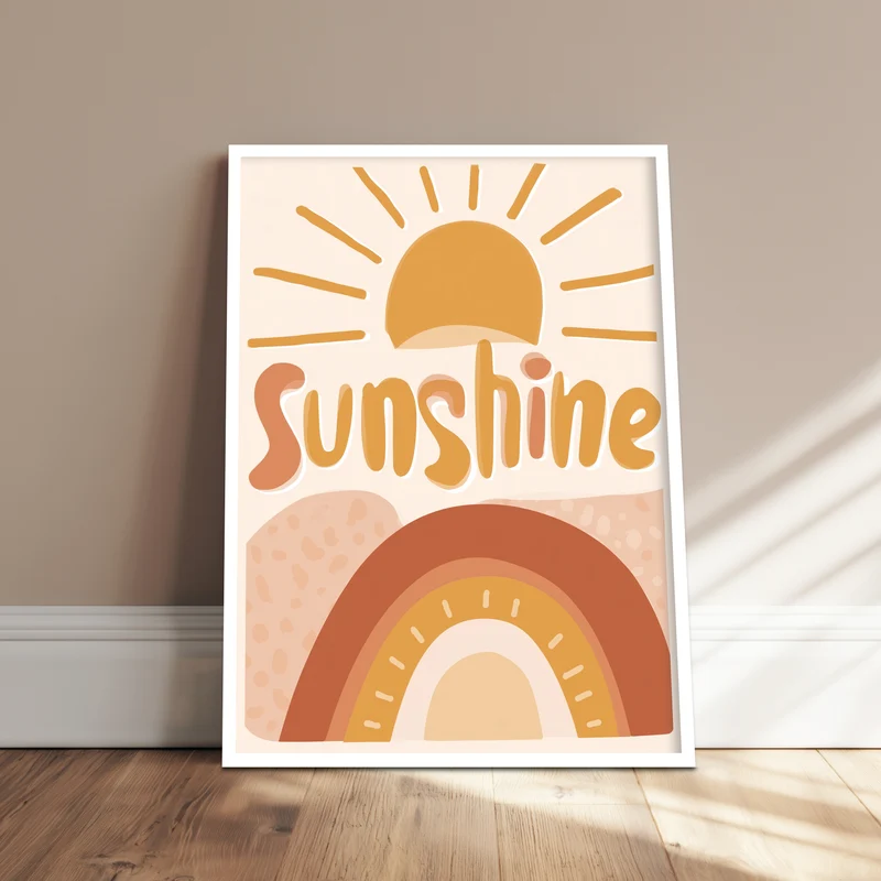 Sonne und Regenbogen Poster