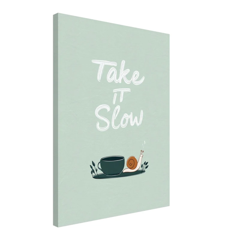 Schnecke und Tasse Leinwandbild