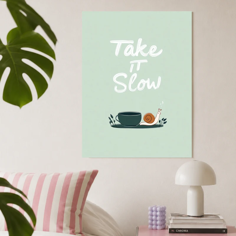 Schnecke und Tasse Leinwandbild
