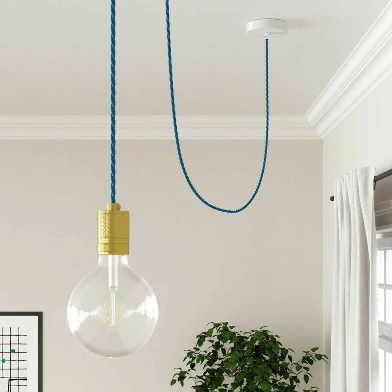 LEDSONE Stoffkabel Blau 2-adrig Gedreht für Lampen ~1171