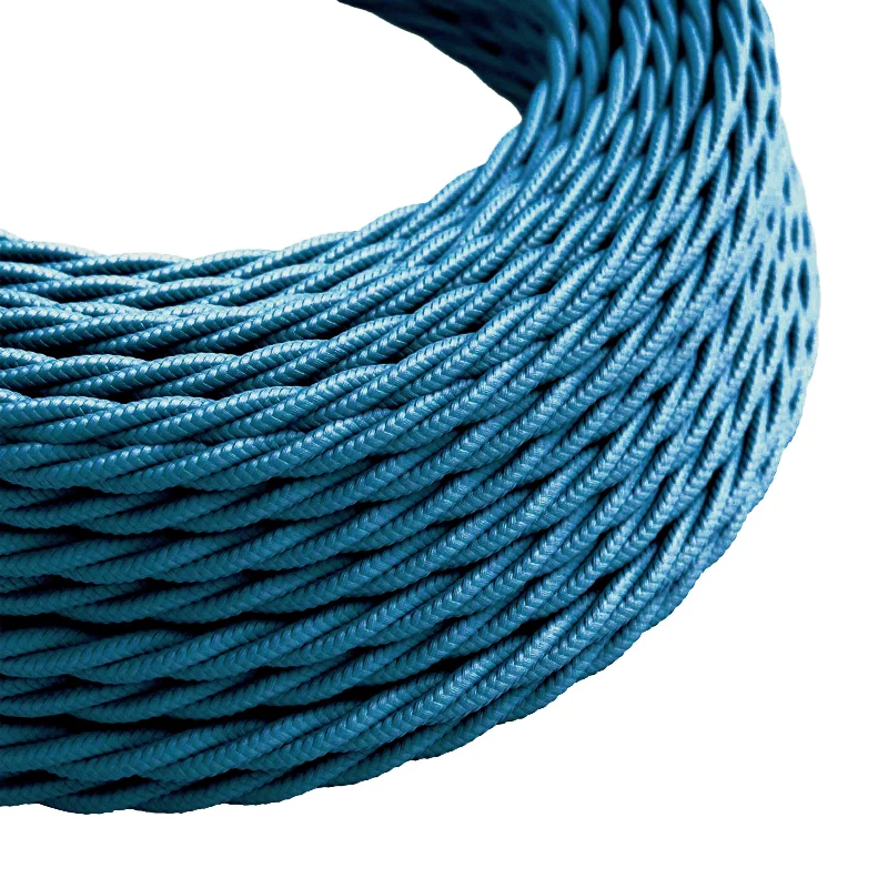 LEDSONE Stoffkabel Blau 2-adrig Gedreht für Lampen ~1171