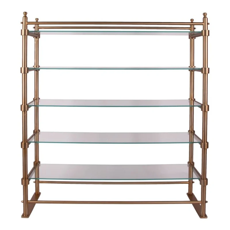 Casa Padrino Luxus Vitrinenschrank Gold 120 x 40 x H. 130 cm - Vitrine mit Glastüren und Glasböden