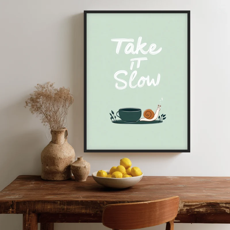 Schnecke und Tasse Poster