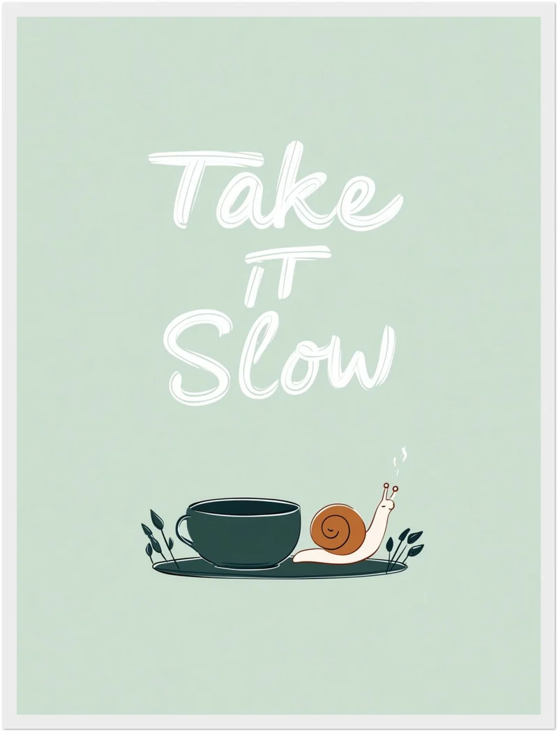 Schnecke und Tasse Poster