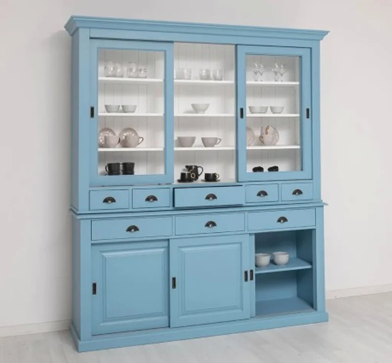 Casa Padrino Sideboard im Landhausstil mit 3 Schiebetüren, 199 x 48 x 225 cm