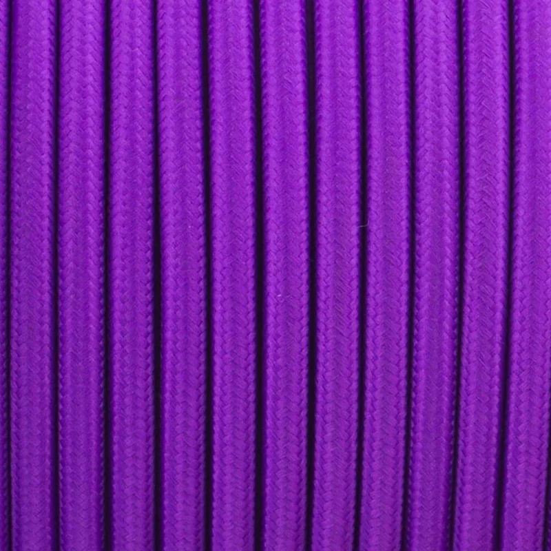 1m Stromkabel,Textilkabel 2 Adrig Lampenkabel Stoffkabel 0.75mm², Rund, Lila~1154