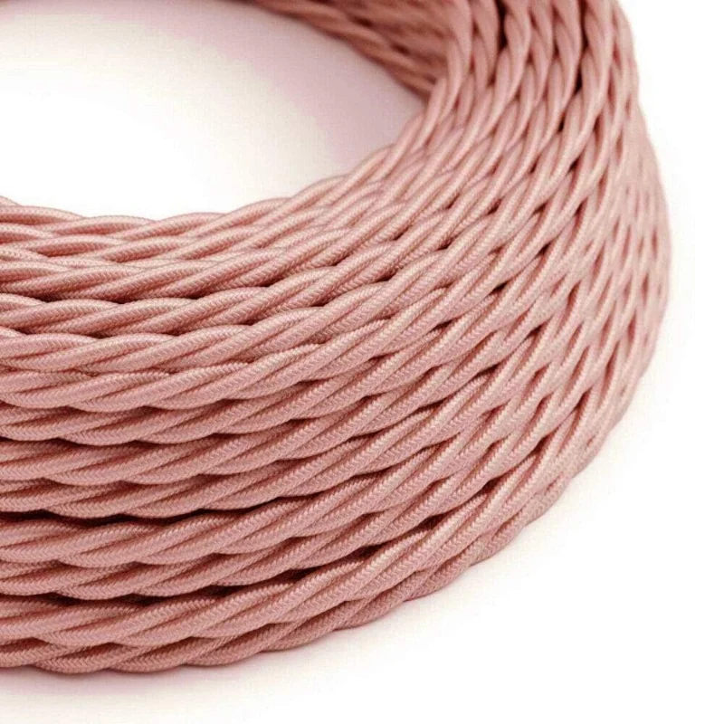 Ledsone Textilkabel Roségold – 3-adrig & Gedreht ~2954