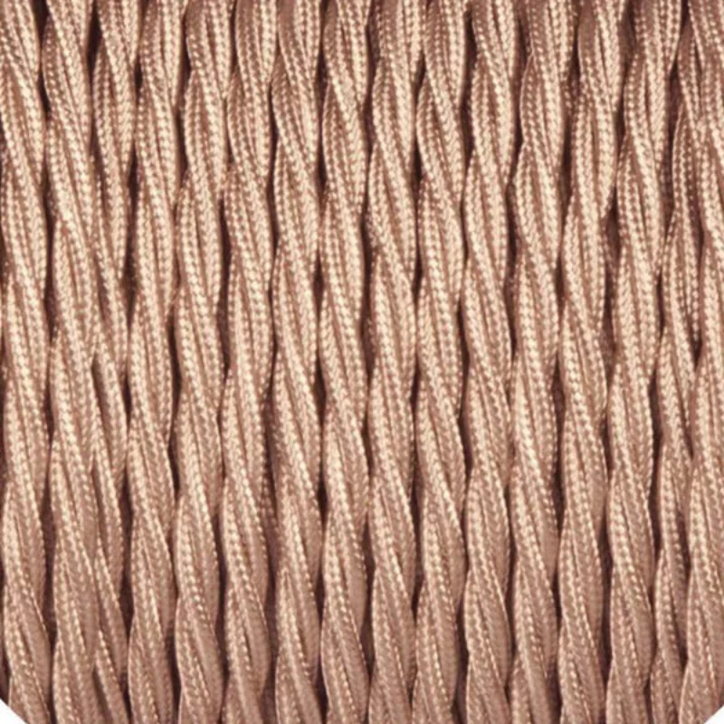 Ledsone Textilkabel Roségold – 3-adrig & Gedreht ~2954