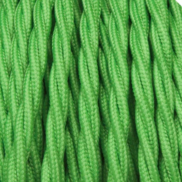 Modern Grün,gedrehte Stoffkabel 3 adriges Lampenkabel~1191