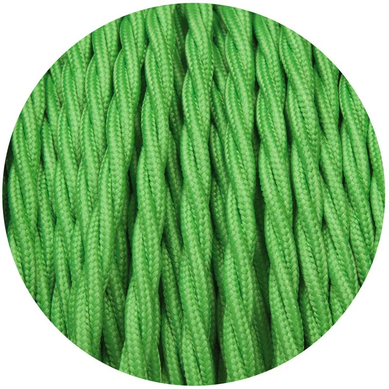 Modern Grün,gedrehte Stoffkabel 3 adriges Lampenkabel~1191