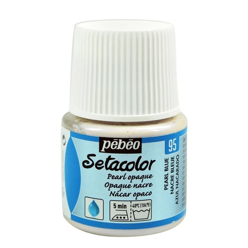 Pebeo - Setacolor Fabric & Textile Paint - Opaque Pearl - Blue - 45ml