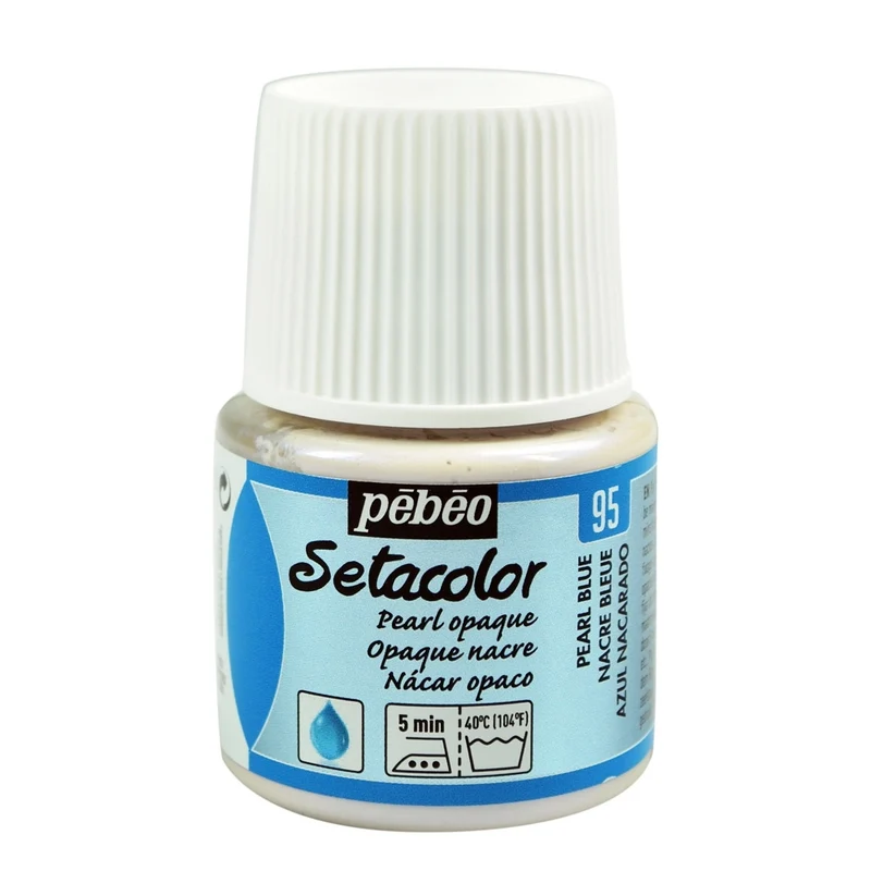 Pebeo - Setacolor Fabric & Textile Paint - Opaque Pearl - Blue - 45ml