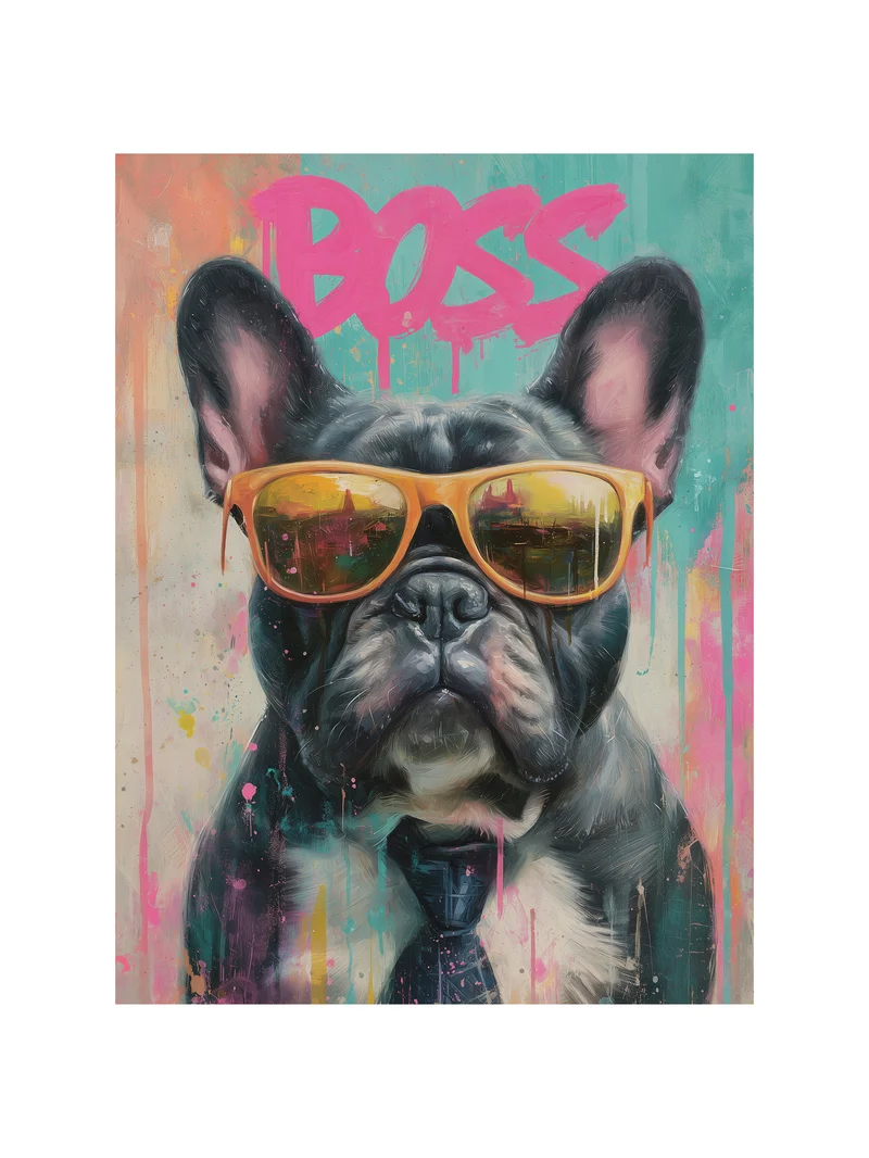 Boss Bulldog mit Stil Poster