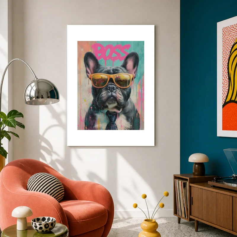 Boss Bulldog mit Stil Poster