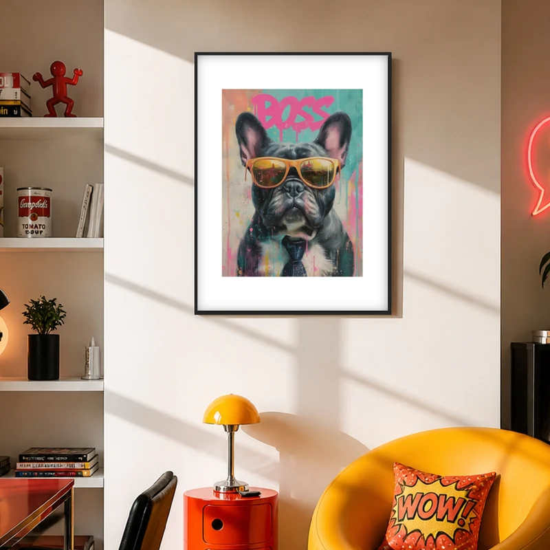 Boss Bulldog mit Stil Poster