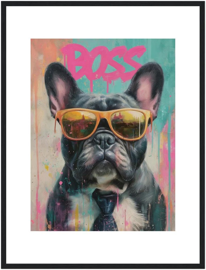 Boss Bulldog mit Stil Poster