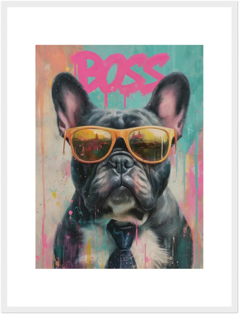 Boss Bulldog mit Stil Poster