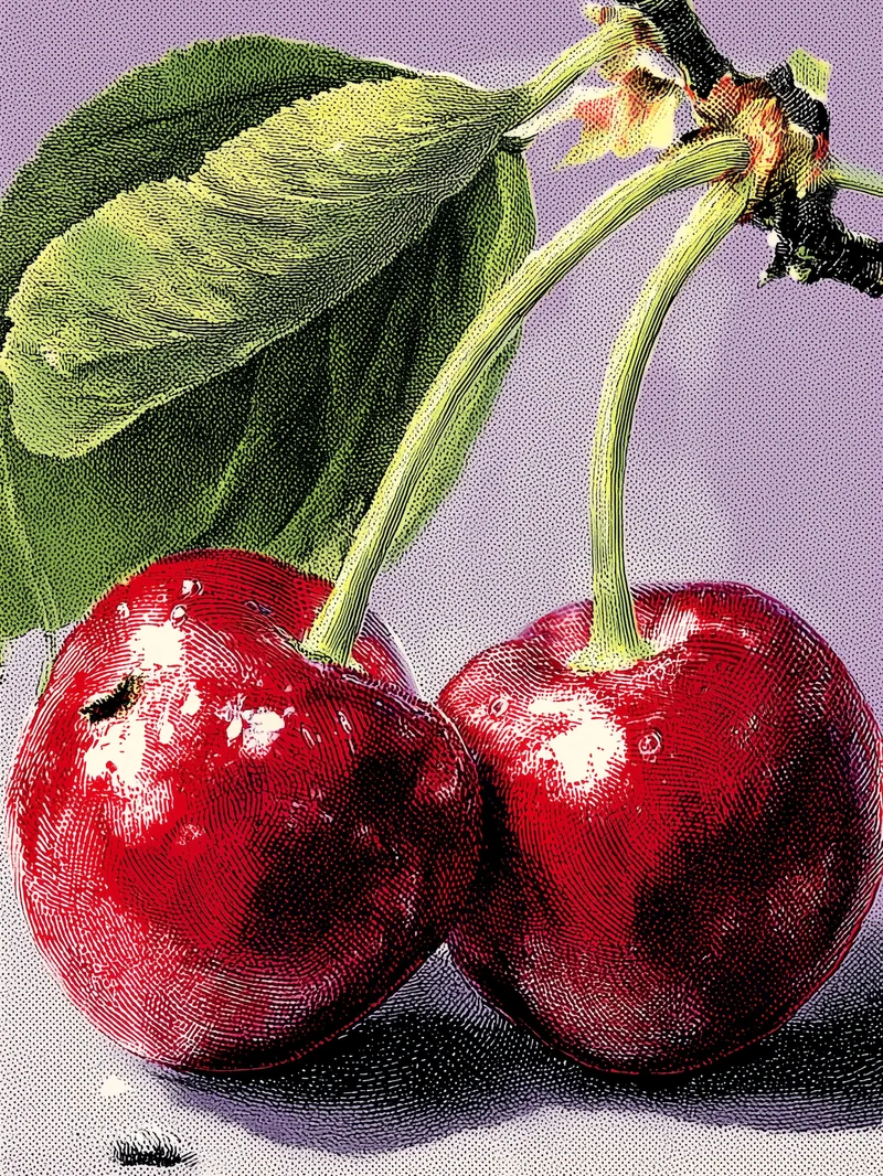 Kirschen im Pop Art Stil Poster