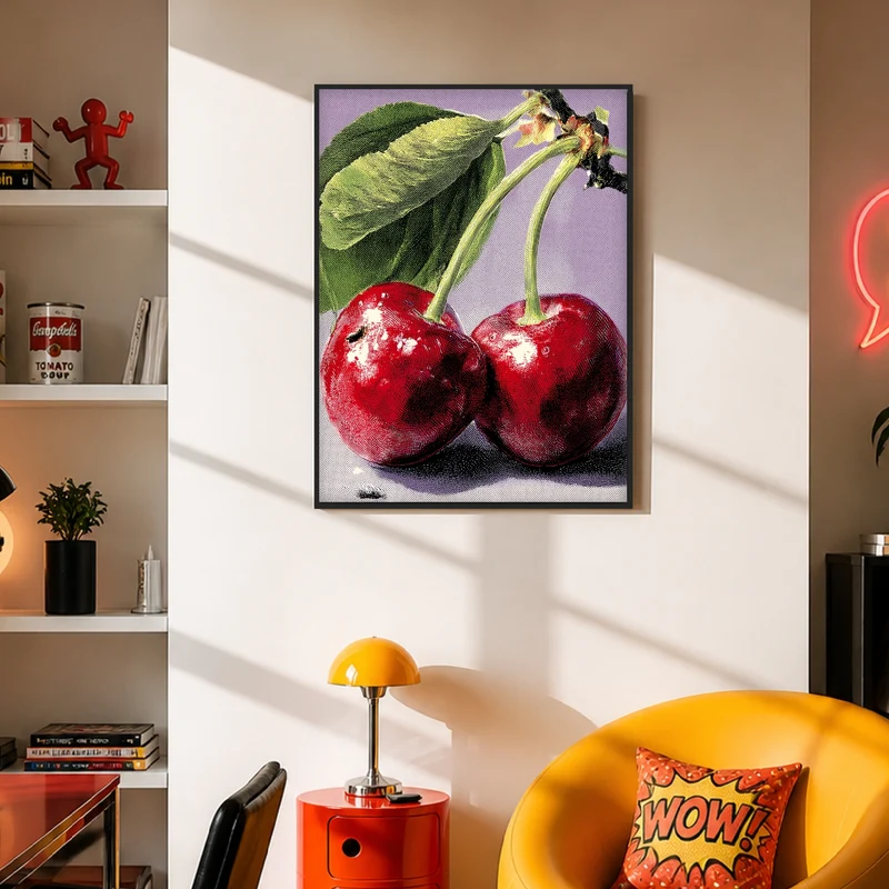 Kirschen im Pop Art Stil Poster