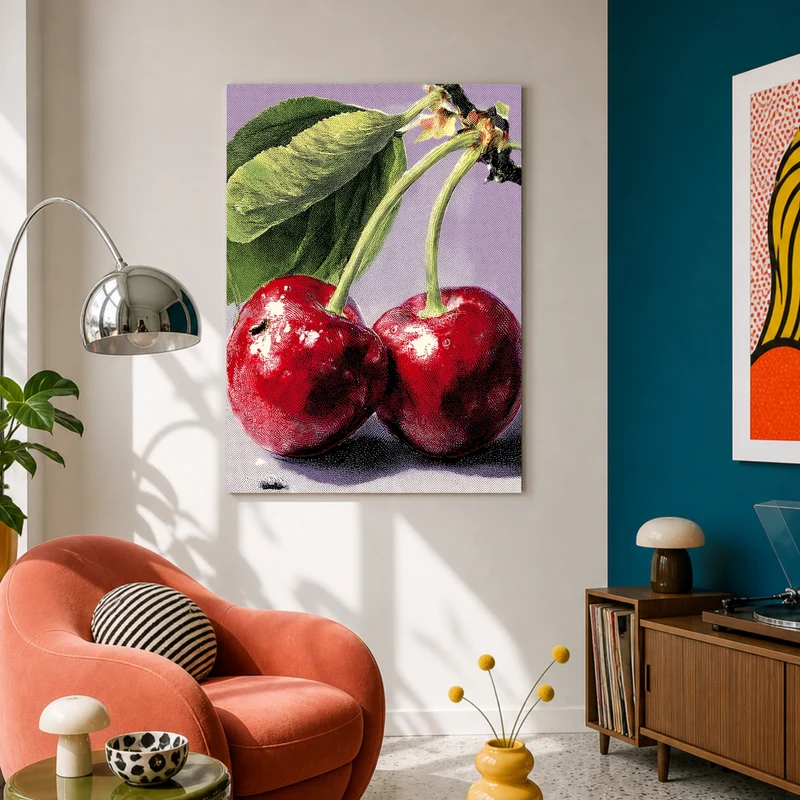 Kirschen im Pop Art Stil Poster