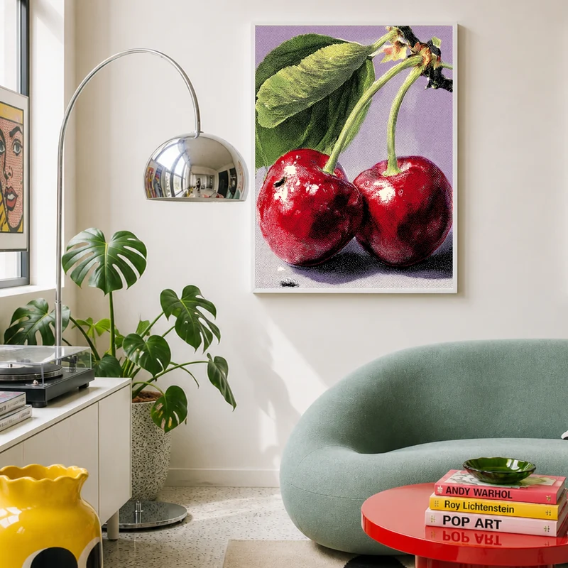 Kirschen im Pop Art Stil Poster