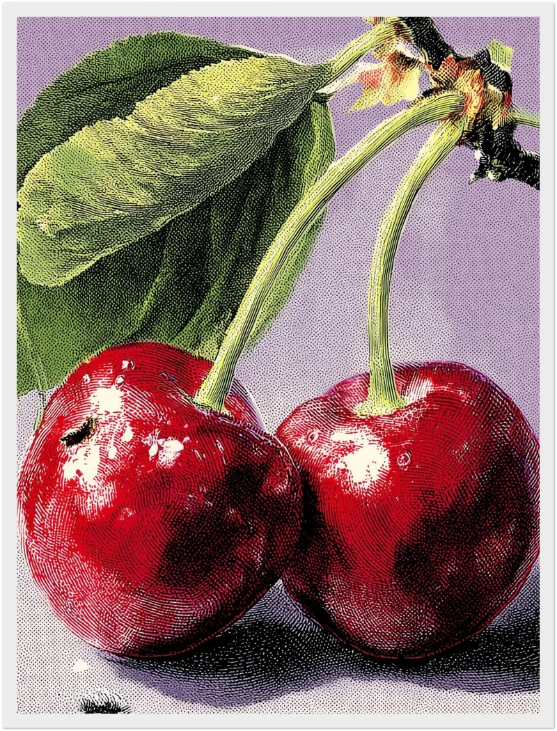 Kirschen im Pop Art Stil Poster