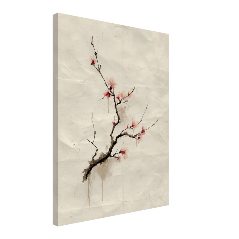 Kirschblütenzweig Aquarell Leinwandbild