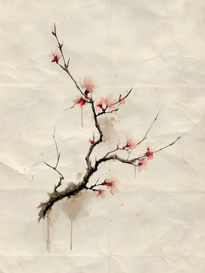 Kirschblütenzweig Aquarell Poster