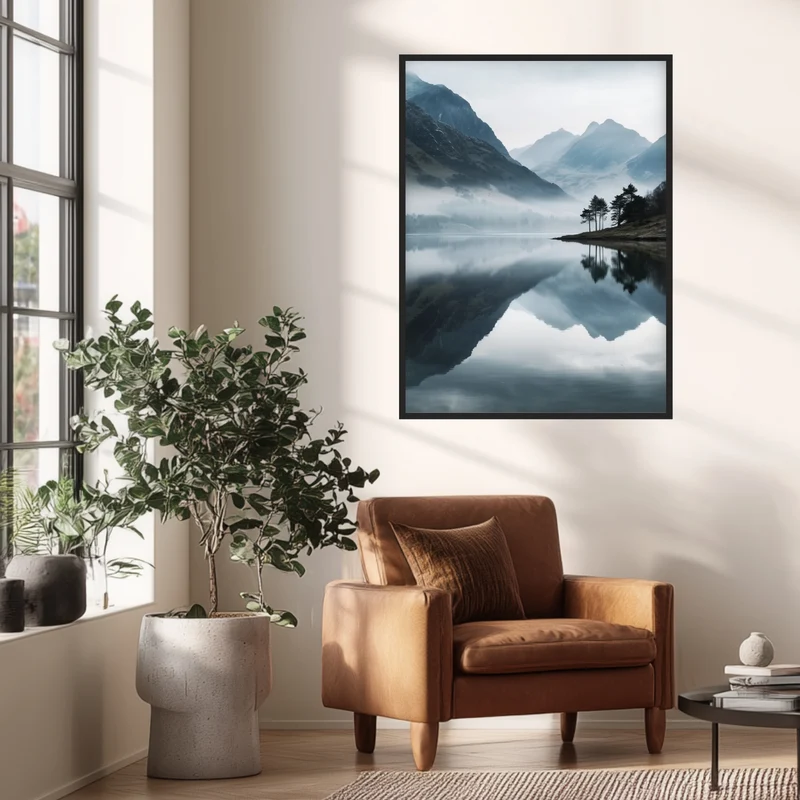 Bergsee im Nebel Poster