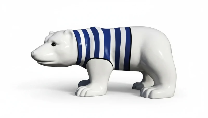 Casa Padrino Luxus Deko Skulptur Bär Marine H. 60 cm - Deko Skulptur - Deko Figur - Tierfigur - Gartendeko