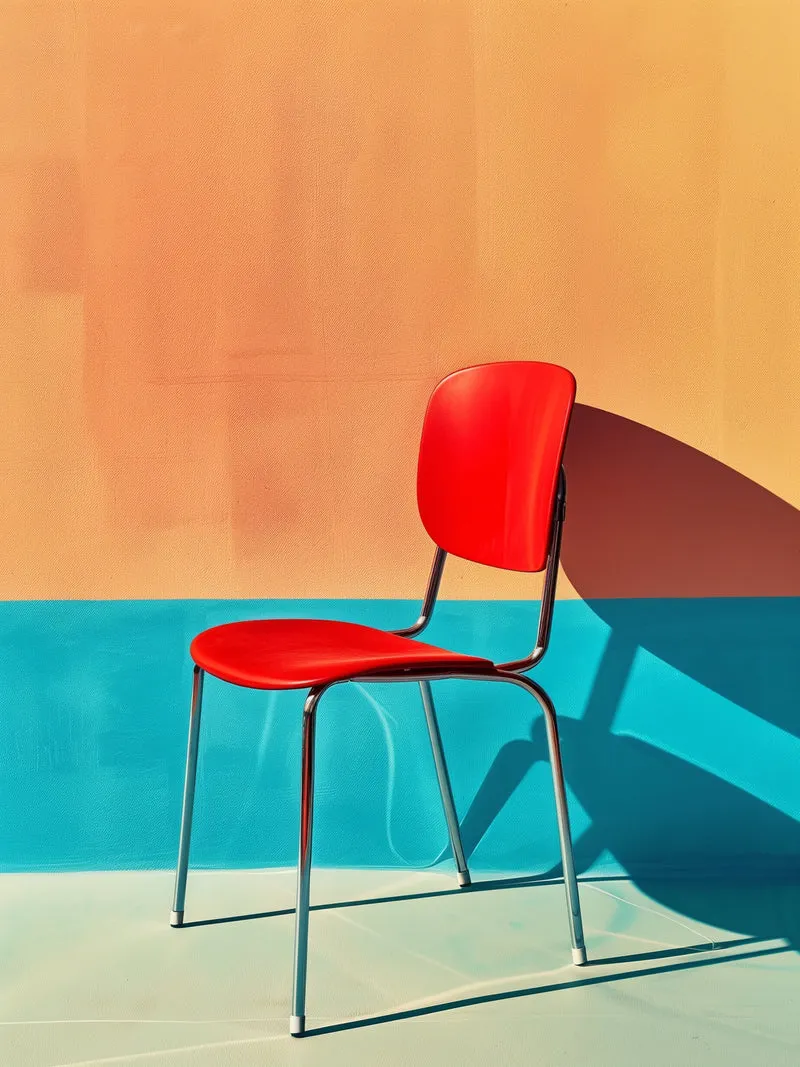 Roter Stuhl minimalistisch Leinwandbild